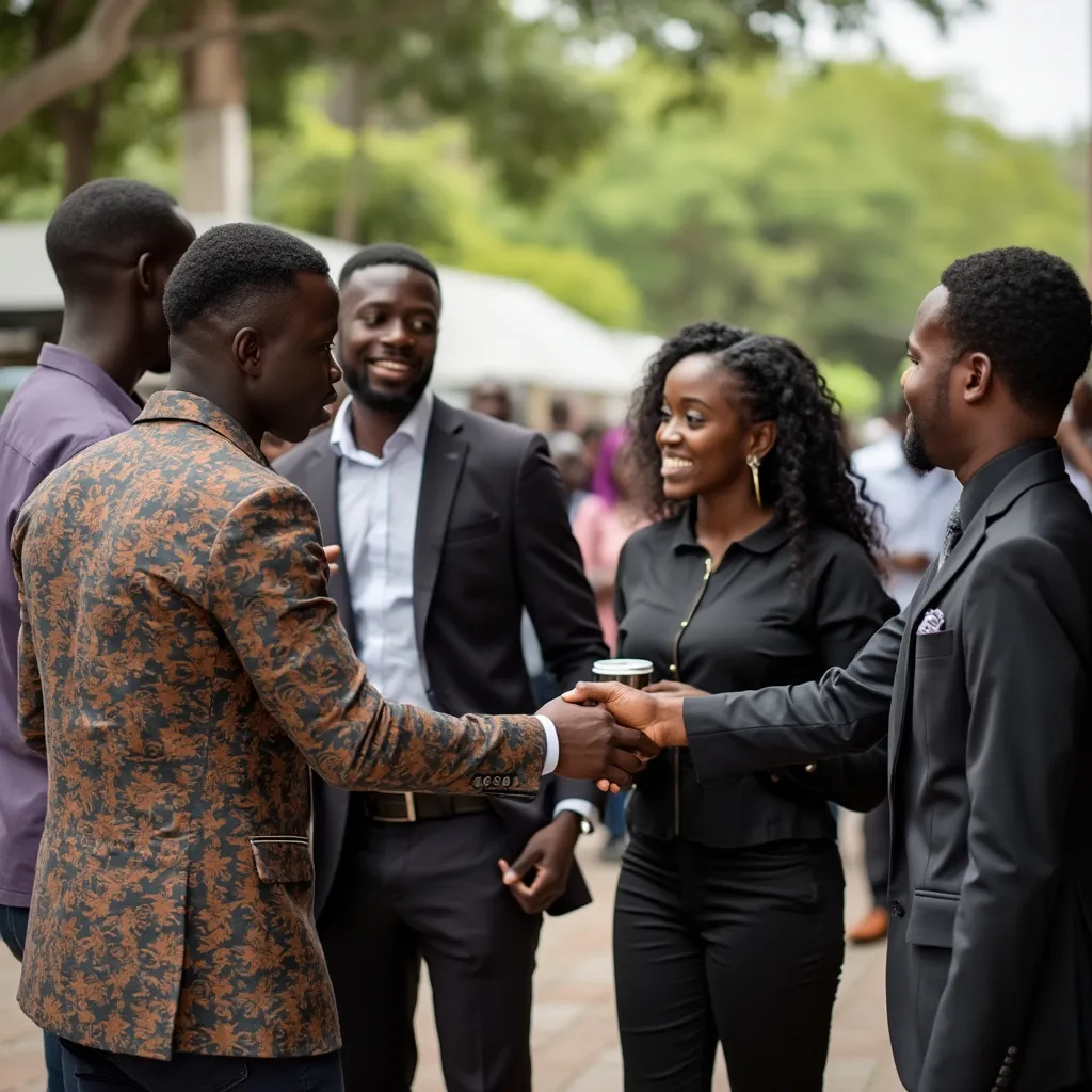 Outdoor networking event with young Nigerian professionals